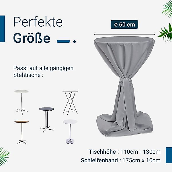 TexDeko Stehtischhusse Premium für Bistrotisch mit Schleifenband Bartisch-Ü günstig online kaufen