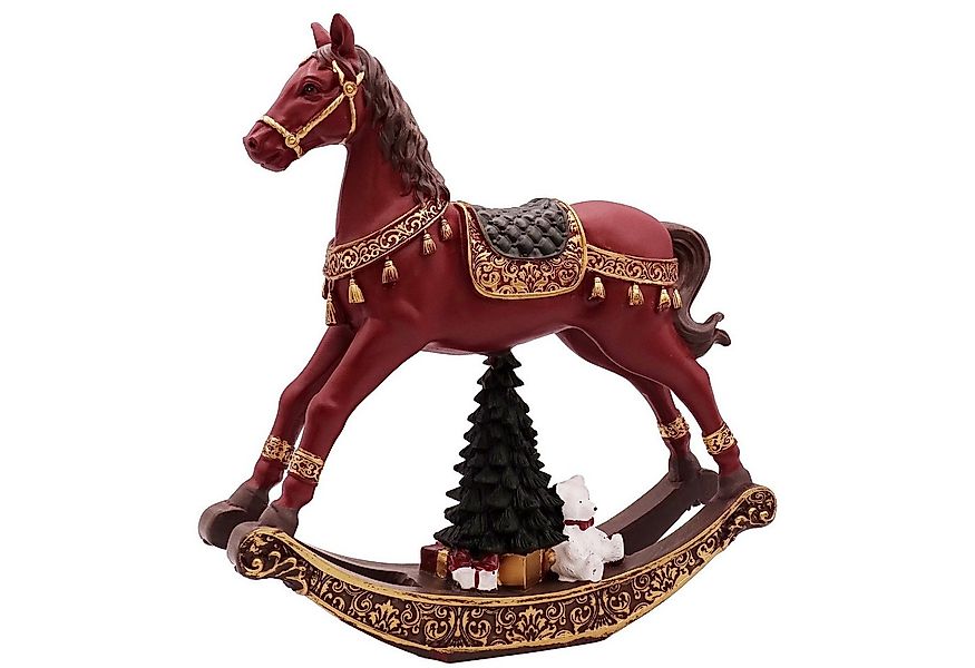 Logbuch-Verlag Dekofigur Schaukelpferd Dekofigur 18 cm aus Kunststein – Wei günstig online kaufen