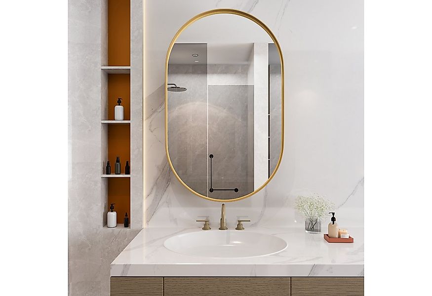 STILVORA Spiegelschrank Wandschrank mit Spiegel&verstellbaren Regalen,ovale günstig online kaufen