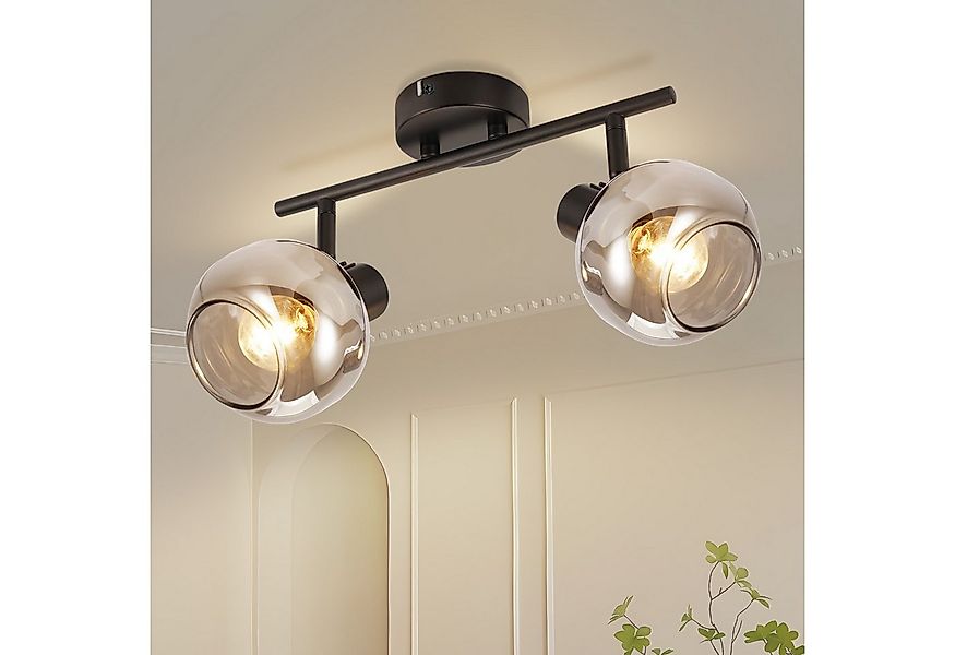 Nettlife Deckenstrahler Deckenstrahler Vintage Rauchgrau Glas E14, Schwenkb günstig online kaufen