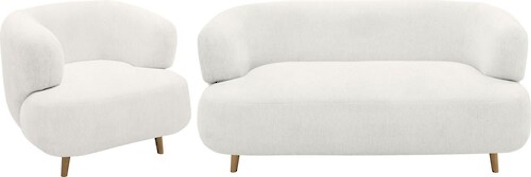 Home affaire Polstergarnitur »Tistam« 2-teilig, 2-Sitzer und Sessel, runde, günstig online kaufen