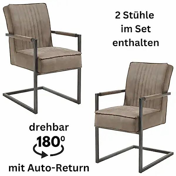 Stolkom Freischwinger »Linda« (Set) 2 Stk. Microfaser Federkern im Sitz günstig online kaufen