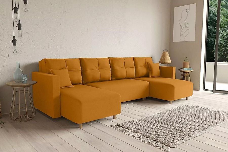 Stylefy Wohnlandschaft Skan, U-Form, Sofa, mit Bettfunktion und Bettkasten, günstig online kaufen