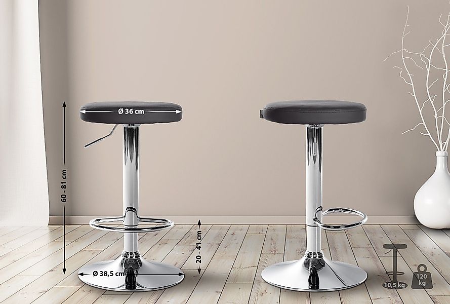 CLP Barhocker Ponte Kunstleder (2er Set, günstig online kaufen