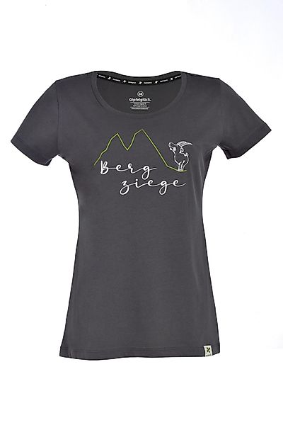 Gipfelglück T-Shirt Gipfelglück Damen T-Shirt Frieda, Berg Ziege-Print Pfle günstig online kaufen