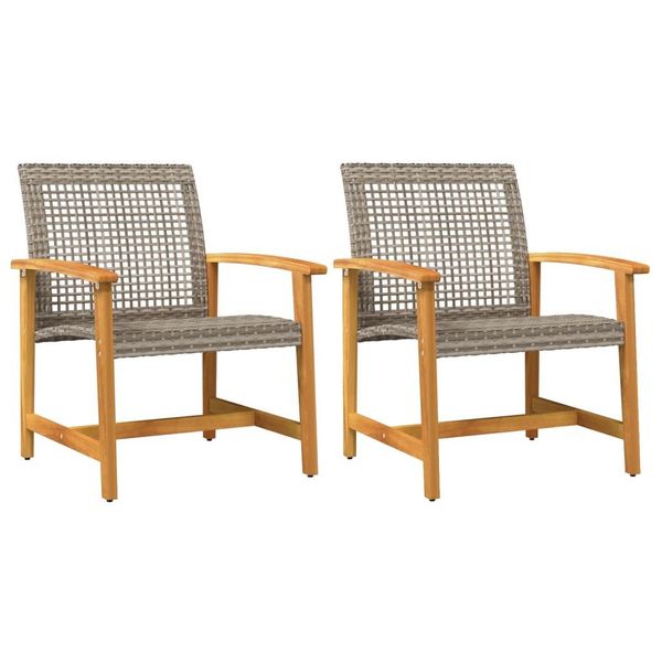 vidaXL Sofaelement Gartenstühle 2 Stk. Grau günstig online kaufen
