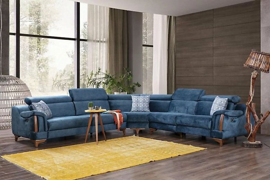 JVmoebel Ecksofa Sofa L-Form Modern Blau Ecksofa Couch Wohnzimmer Design, 5 günstig online kaufen