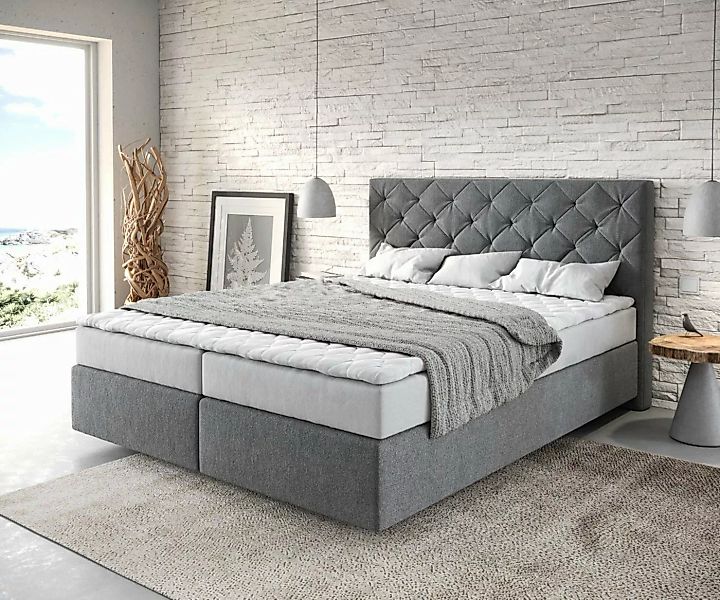 DELIFE Boxspringbett Dream-Great, Mikrofaser Anthrazit 160x200 cm mit Matra günstig online kaufen