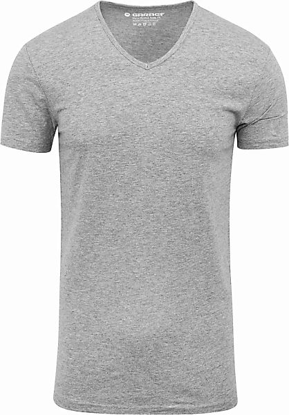 Garage Stretch Basic T-Shirt Grau V-Ausschnitt - Größe M günstig online kaufen