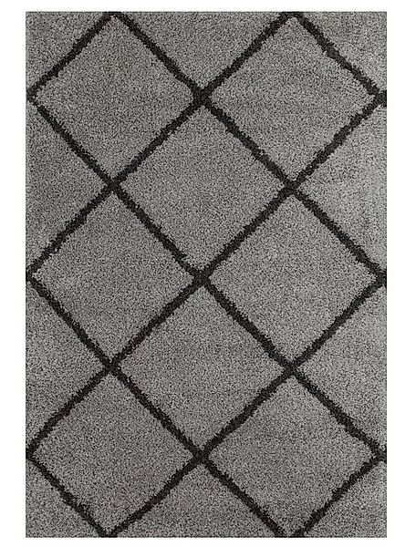 Vimoda Lederteppich Shaggy Hochflor Anthrazit, Rechteckig, Höhe: 30 mm, Rau günstig online kaufen