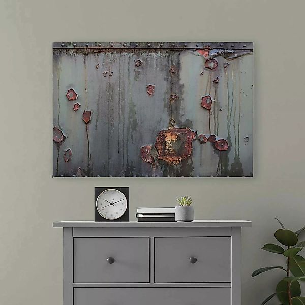 Bricoflor Wandbild Metall In 120 X 80 Cm Leinwandbild Im Industrial Style G günstig online kaufen