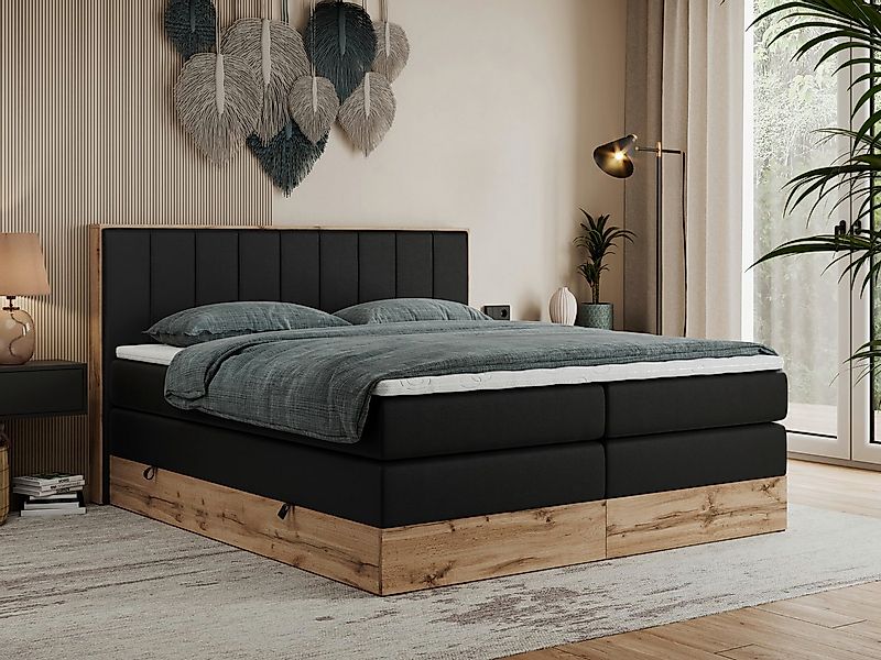 MKS MÖBEL Boxspringbett BELLISSIMO KING (Topper T-25, T30-Schaum, Möbelplat günstig online kaufen
