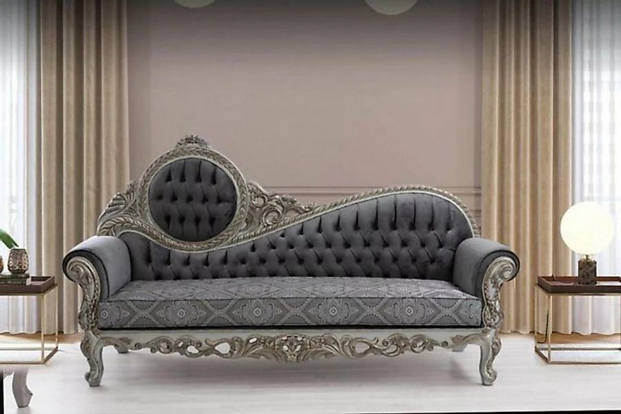 Casa Padrino Sofa Luxus Barock Sofa Grau / Blau / Silber / Bronze 230 x 90 günstig online kaufen