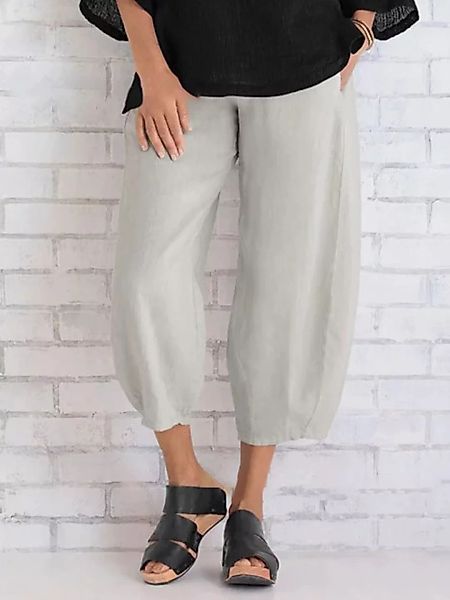 Einfarbige elastische Taille Casual Loose Pants für Damen günstig online kaufen