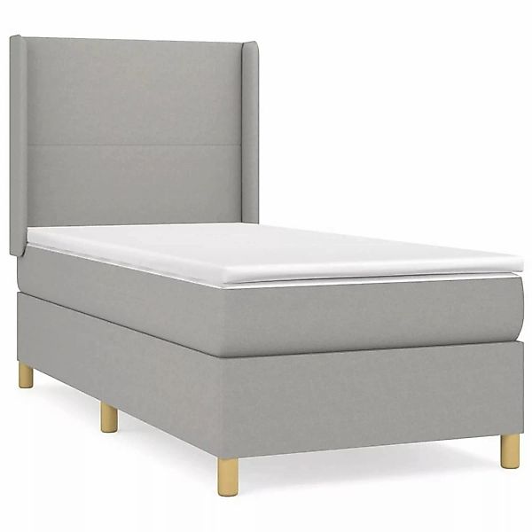 vidaXL Boxspringbett mit Matratze Hellgrau 90x190 cm Stoff1380109 günstig online kaufen