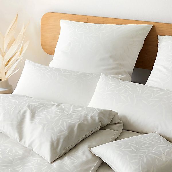 Elegante Mako Satin Bettwäsche Muriel 2406-7 natur Bambus 135x200 günstig online kaufen