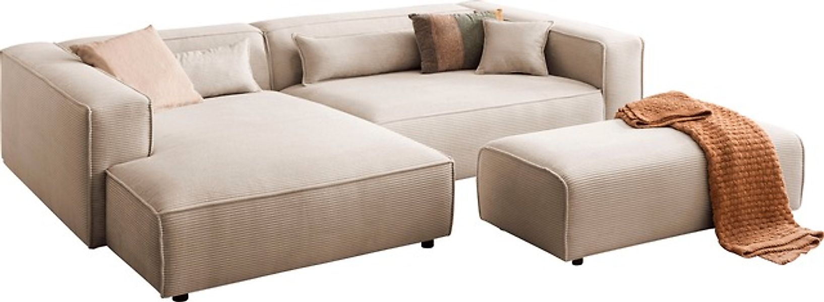 LeGer Home by Lena Gercke Ecksofa »PIARA XXL, L-Form, Schlaffunktion, Cord, günstig online kaufen