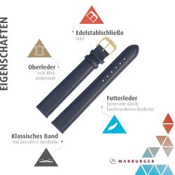 MARBURGER Uhrenarmband 18mm Leder XXL Extra günstig online kaufen