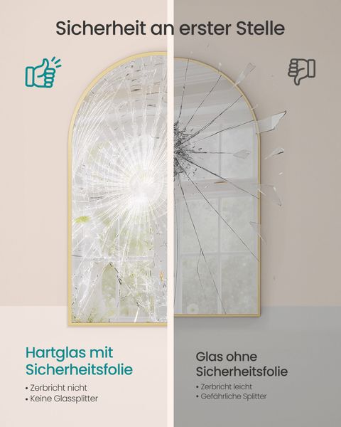 SONGMICS Wandspiegel, Aluminiumrahmen, 91 x 61 günstig online kaufen