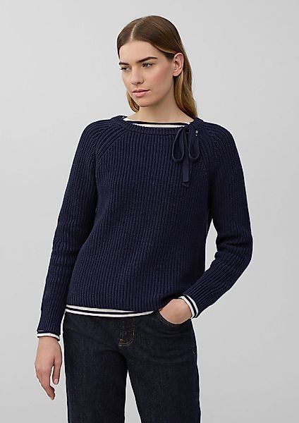 s.Oliver Longpullover Strickpullover Relaxed-Fit-Strickpullover mit Bindede günstig online kaufen