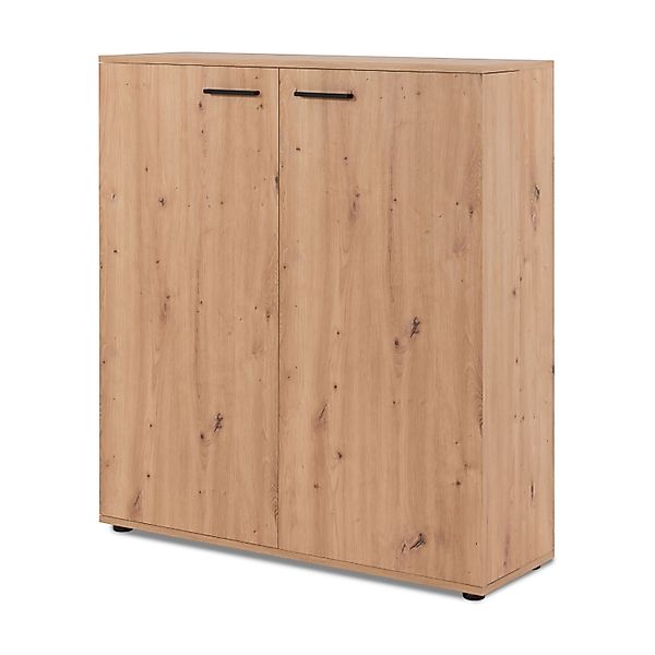 Furn.Design Schuhschrank Eiche Artisan 100 x 110 cm 2-türig 12 Fächer Logu günstig online kaufen