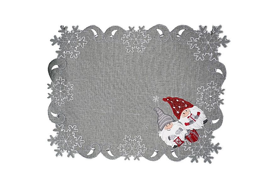 texpot Tischdecke Tischläufer Stickerei Wichtel Winter Weihnachten (1-tlg) günstig online kaufen