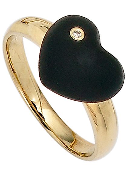 JOBO Fingerring "Ring mit Onyx und Diamant", 585 Gold günstig online kaufen