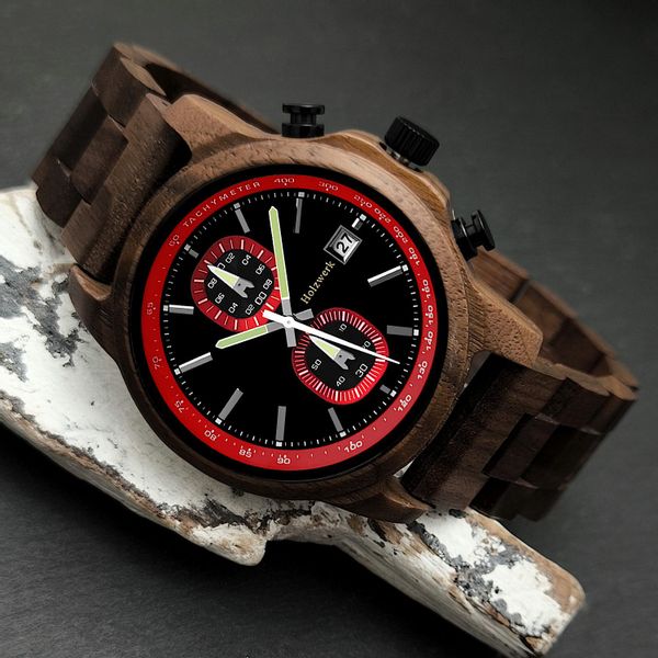 Holzwerk Chronograph Herren Designer Holz Armband günstig online kaufen