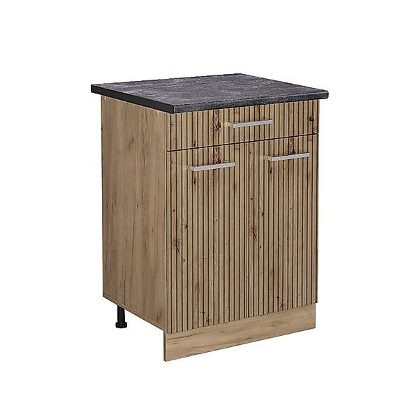 Vicco Küchenunterschrank R-Line Artisan-Eiche/Goldkraft Eiche 60 cm mit Sch günstig online kaufen