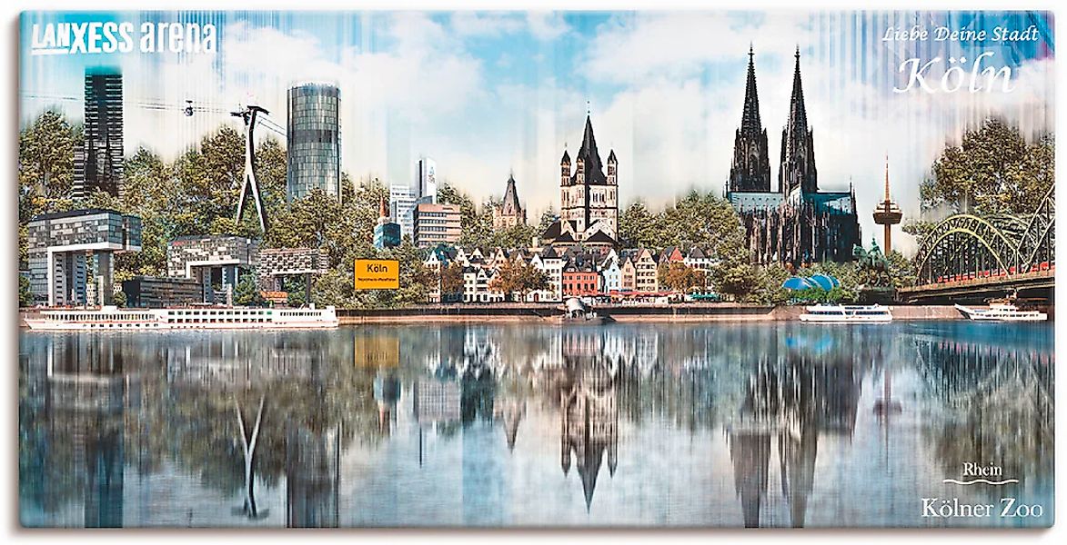 Artland Leinwandbild "Köln Skyline Abstrakte Collage 20" Deutschland 1 Stk. günstig online kaufen
