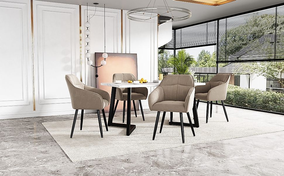 OKWISH Esszimmerstuhl Polsterstuhl (Polsterstuhl mit Metallbeine günstig online kaufen