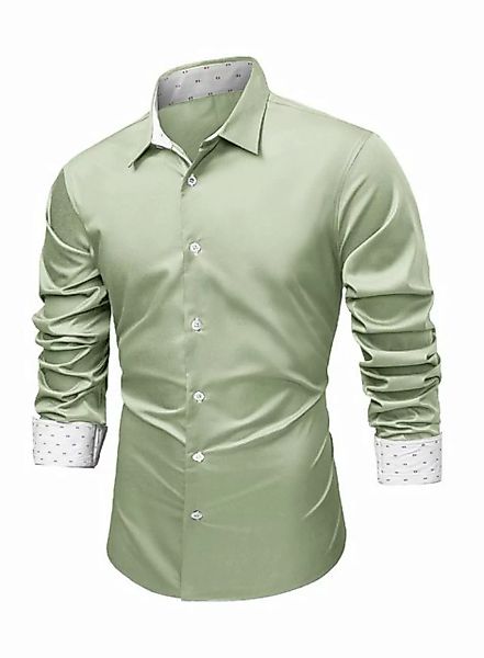 JMIERR Businesshemd Langarm Business Hemden Regular Fit Freizeithemd Schwar günstig online kaufen