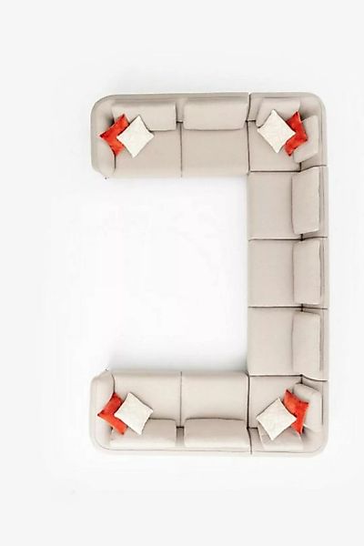 JVmoebel Ecksofa Beige Sofa U- Form Wohnzimmer Polstersofa Design Modern, M günstig online kaufen