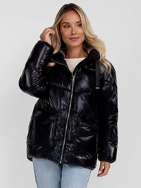 Respect Winterjacke Kurze Steppjacke mit Kapuze und Druckknopftaschen (XS-X günstig online kaufen