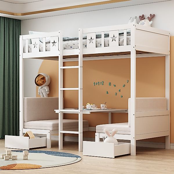 Flieks Etagenbett, Kinderbett 90x200cm mit umwandelbarem günstig online kaufen