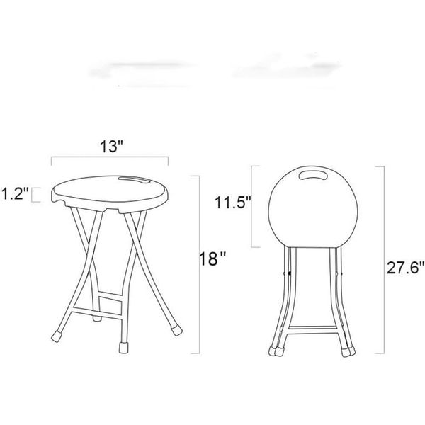 GarveeMore Klappstuhl Klappbar Rückenloser 18-Zoll Hocker günstig online kaufen