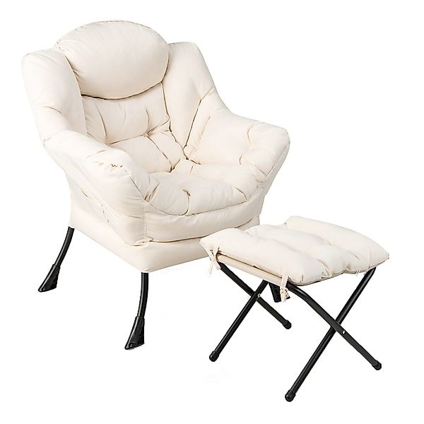 COSTWAY Relaxsessel Ohrensessel mit Hocker, 150kg günstig online kaufen