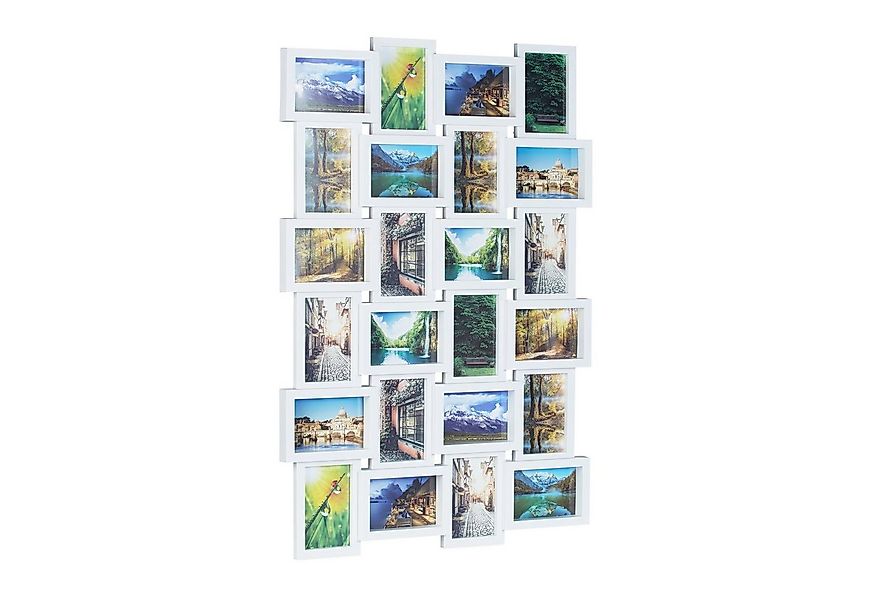 relaxdays Staffelbilderrahmen Bilderrahmen für 24 Fotos, weiß günstig online kaufen