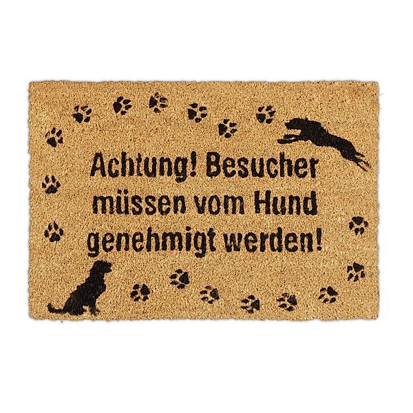 relaxdays Fußmatte Kokos Hund, Höhe: 15 günstig online kaufen