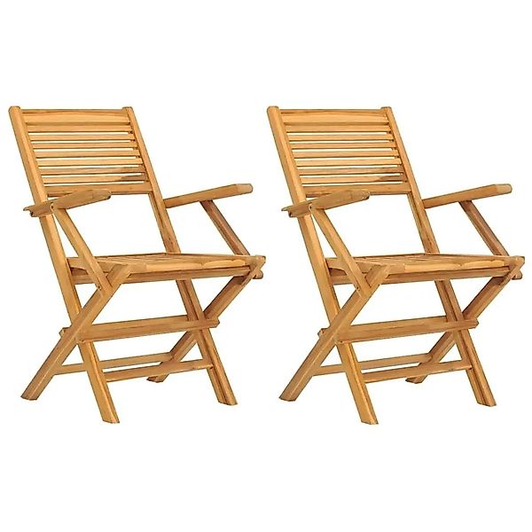 vidaXL Gartenstühle 2 Stk Klappbar 55x62x90 cm Massivholz Teak 362762 günstig online kaufen