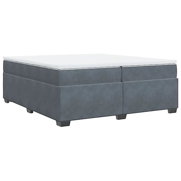 vidaXL Boxspringbett mit Matratze Dunkelgrau 200x200 cm Samt 3285306 günstig online kaufen