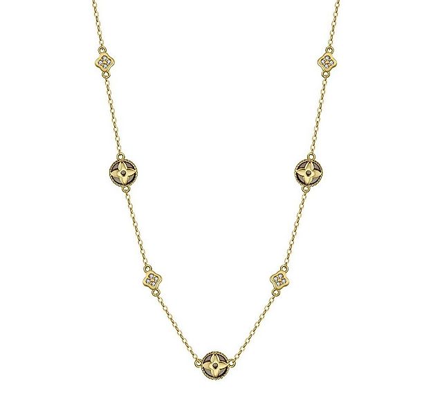 Runde Perlé Perlenkette zarte Kette mit Muschel Kleeblatt, 925er Silber, 14 günstig online kaufen