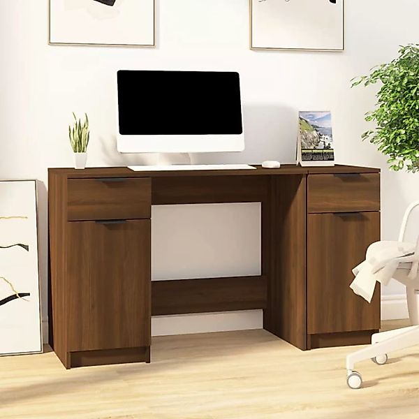 vidaXL Schreibtisch Schreibtisch mit Beistellschrank Braun günstig online kaufen