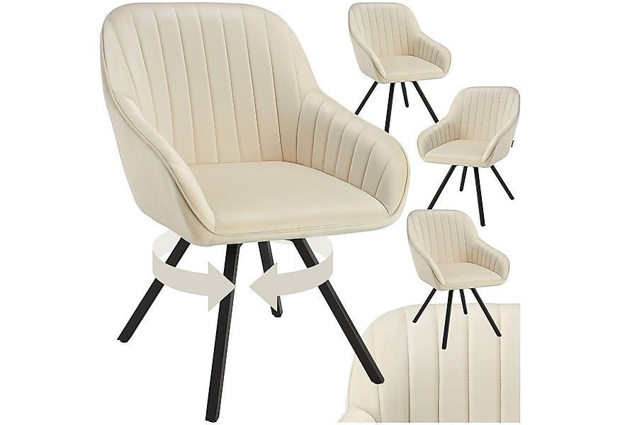 tectake Esszimmerstuhl Drehbarer Armlehnstuhl Snug Samtoptik, gepolstert (S günstig online kaufen