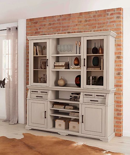 Home affaire Buffet "Anabel, mit Glastüren und schwarzen Metallgriffen", ze günstig online kaufen