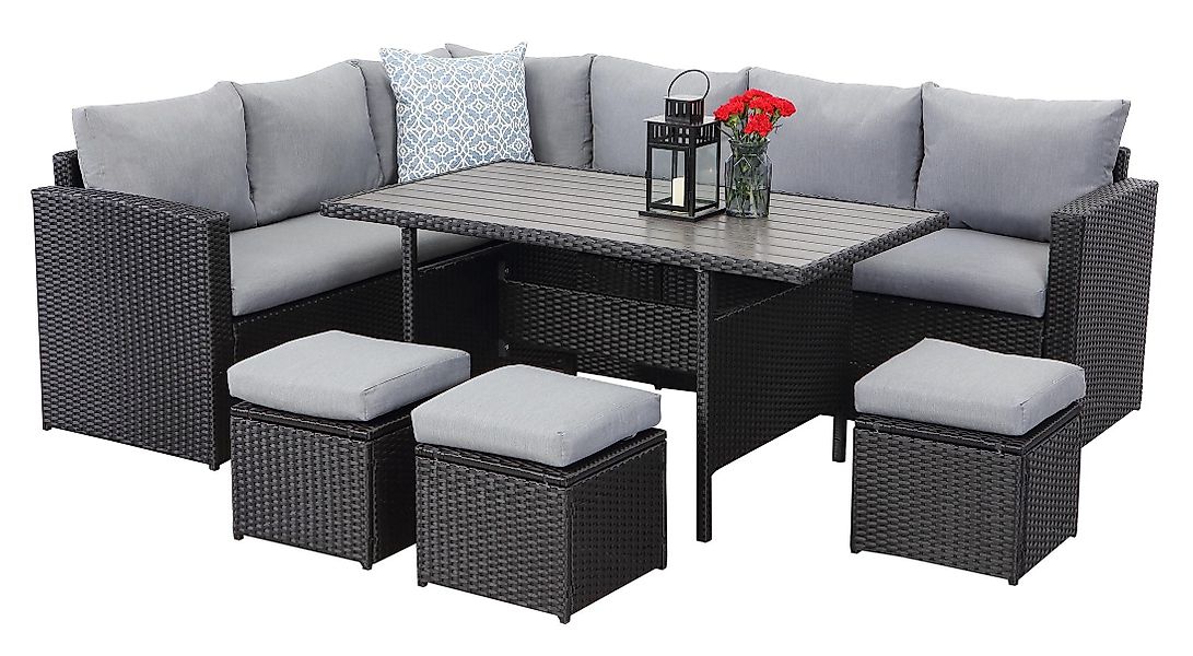 MeXo Loungeset Rattan Gartenmöbel set 8 günstig online kaufen