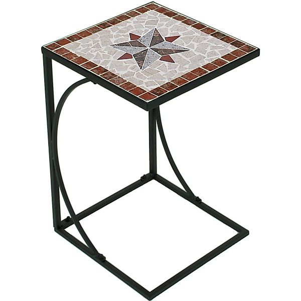 Garden Pleasure Gartentisch AMARILLO Quadratisch Braun-Grau 35 cm x 35 cm günstig online kaufen