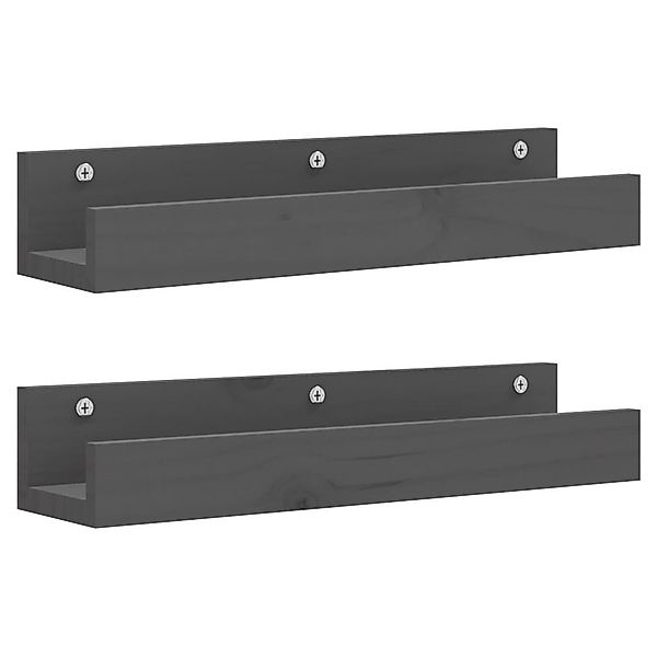 vidaXL Regal Wandregale 2 Stk. Grau günstig online kaufen