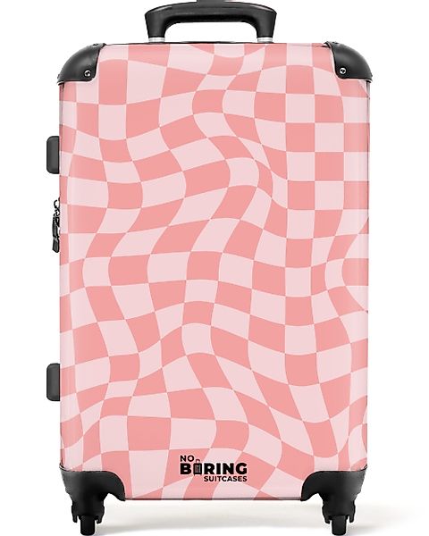NoBoringSuitcases.com© Hartschalen-Trolley Gewelltes rosa Karomuster 67 günstig online kaufen