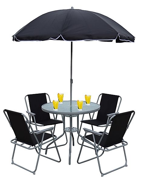 VCM Garten-Essgruppe 6tlg Balkonset Gartenmöbel Stapelstühle günstig online kaufen